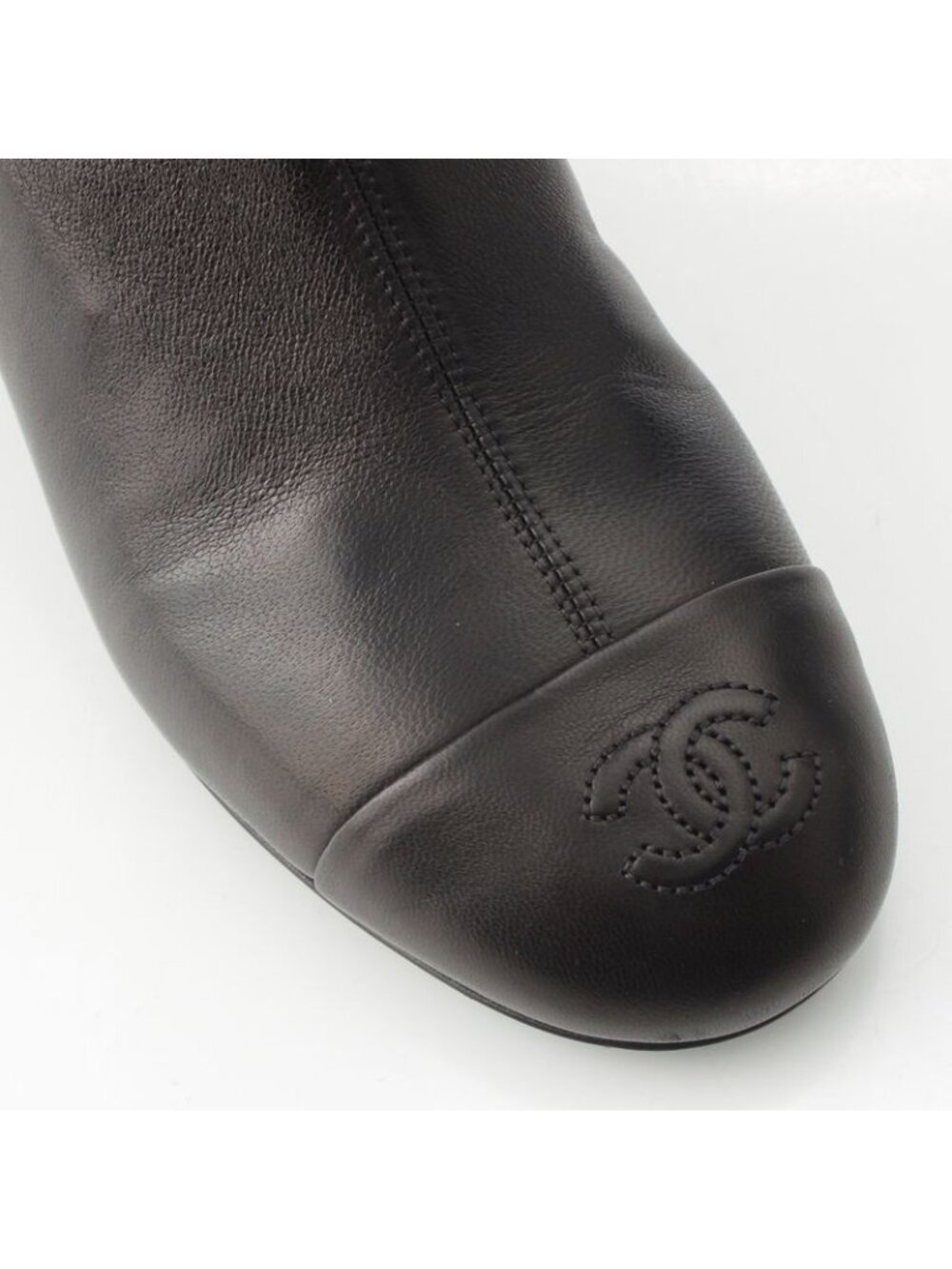 Chanel Leather Metiers D'art Collection Long Boots Shoes Black - Picture 6 of 10